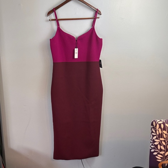 Express Dresses & Skirts - Express Fuchsia and Maroon Midi Dress